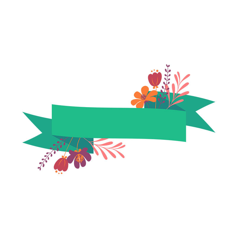 Exquisite Flower Ribbon Banner Vector Art