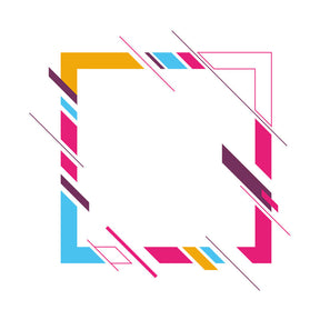 Funky Multicolored Lines Frame Banner Vector Art
