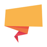 Honey Orange Square Ribbon Banner Vector Art