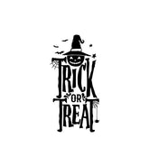 Halloween Trick or Treat Title Silhouette Art