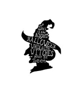 Horrifying Halloween Witch Caption Silhouette Art