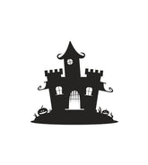 Haunted Halloween House Silhouette Art