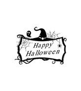 Happy Halloween Season Wish Silhouette Art