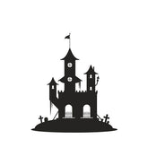 Villainous Halloween Castle Silhouette Art