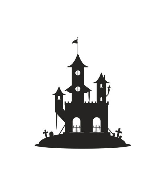 Villainous Halloween Castle Silhouette Art