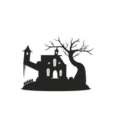 Loathsome Halloween House Silhouette Art