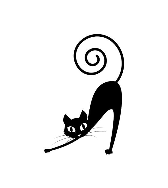 Relieved Halloween Cat Sith Silhouette Art