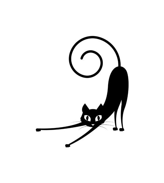 Playful Halloween Cat with Silhouette Art