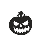 Sneering Halloween Jack O'Lantern Silhouette Art