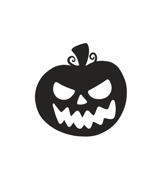 Sneering Halloween Jack O'Lantern Silhouette Art