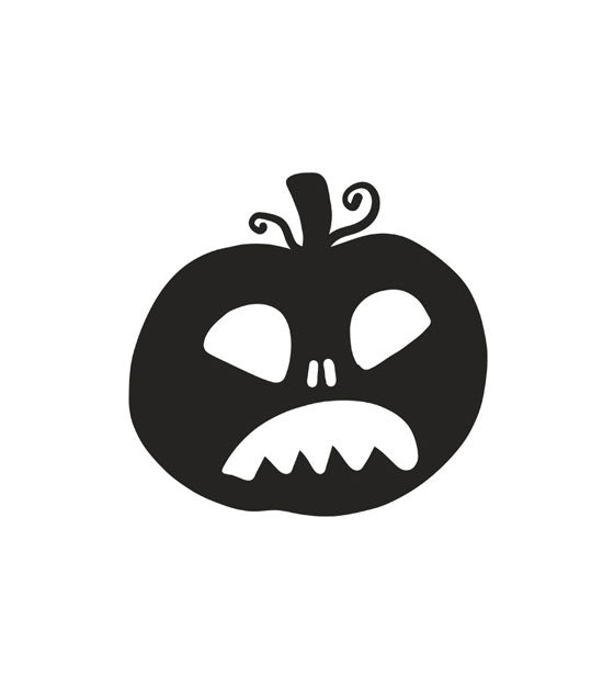 Frowning Jack O'Lantern Silhouette Art