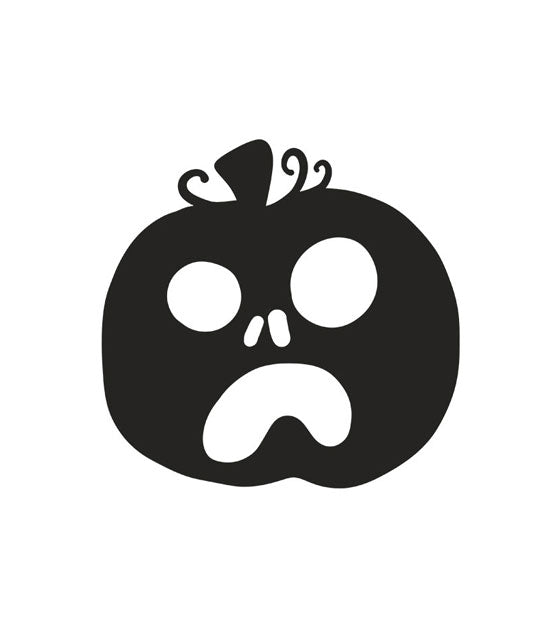 Shocked Halloween Jack O'Lantern Pumpkin Silhouette Art