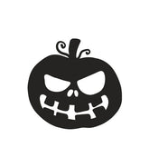 Smirking Halloween Pumpkin Silhouette Art