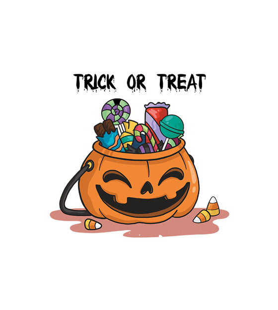 Halloween Pumpkin Bucket Trick or Treat Vector Art