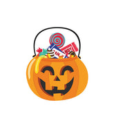 Jack O' Lantern Bucket Full of Candies Vector Art