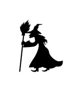 Malevolent Halloween Witch Silhouette Art
