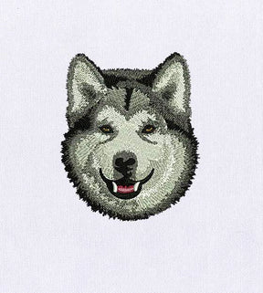 Siberian Husky Face Embroidery Design