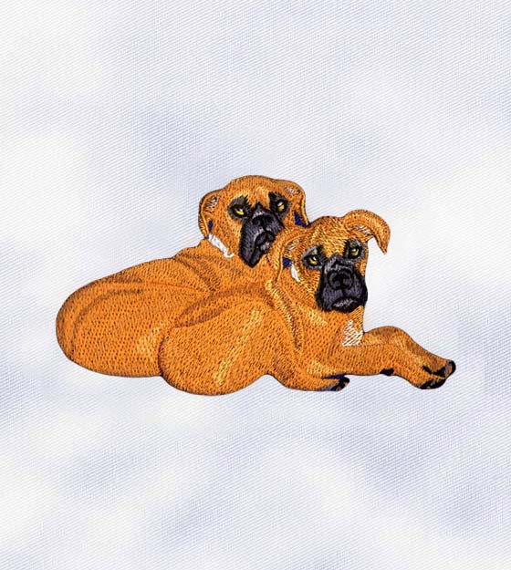 Twin Boxers Embroidery Design