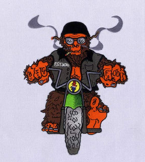 Cool Bigfoot Biker Embroidery Design