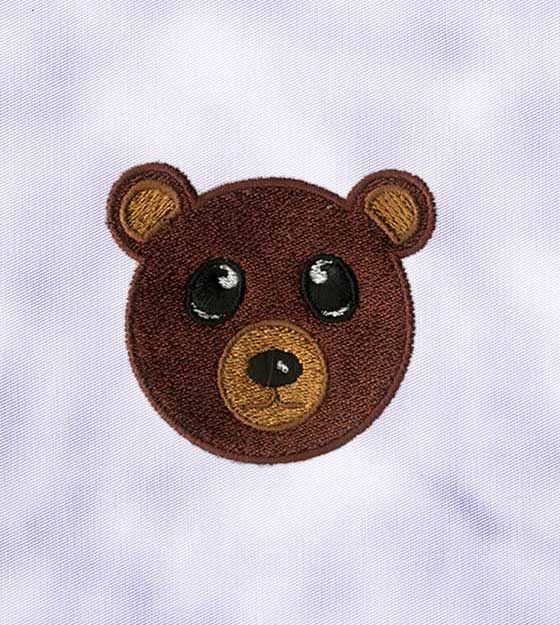 Wide Eyed Bear Embroidery Design