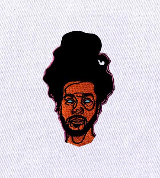 Modern Hipster Afro Head Embroidery Design