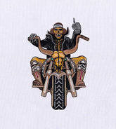 Spirited Skeleton Biker Embroidery Design