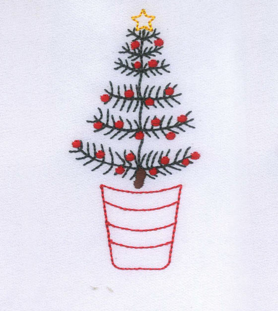 Fancy Christmas Tree Embroidery Design