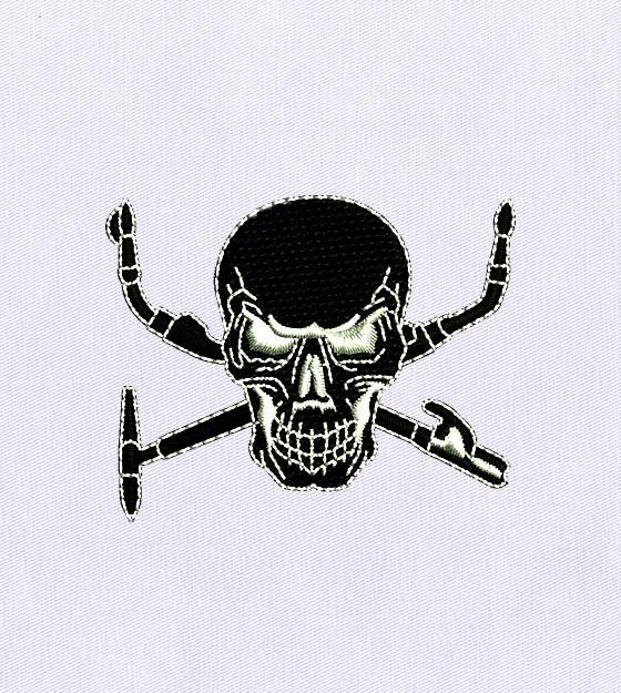 Dark and Twisted Skull Embroidery Design
