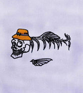 Skeletal Fishing Fish Embroidery Design