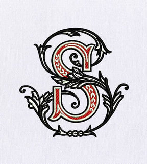 Sensual and Surprising S Font Embroidery Design