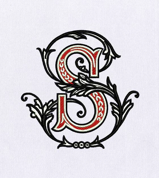 Sensual and Surprising S Font Embroidery Design