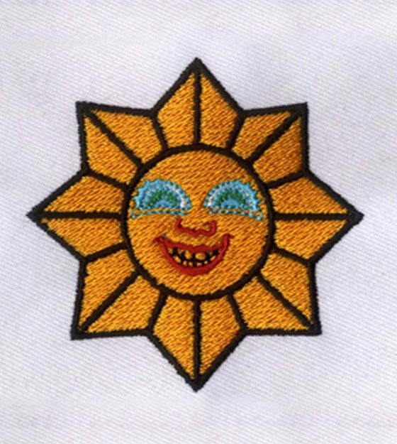Bright and Dazzling Sun Embroidery Design