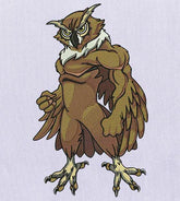 Buffed and Domineering Owl Embroidery Design