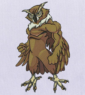 Buffed and Domineering Owl Embroidery Design