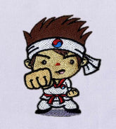 Spirited Taekwondo Kid Embroidery Design