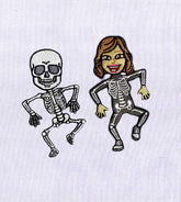Creepy and Quirky Skeletal Couple Digital Embroidery Design