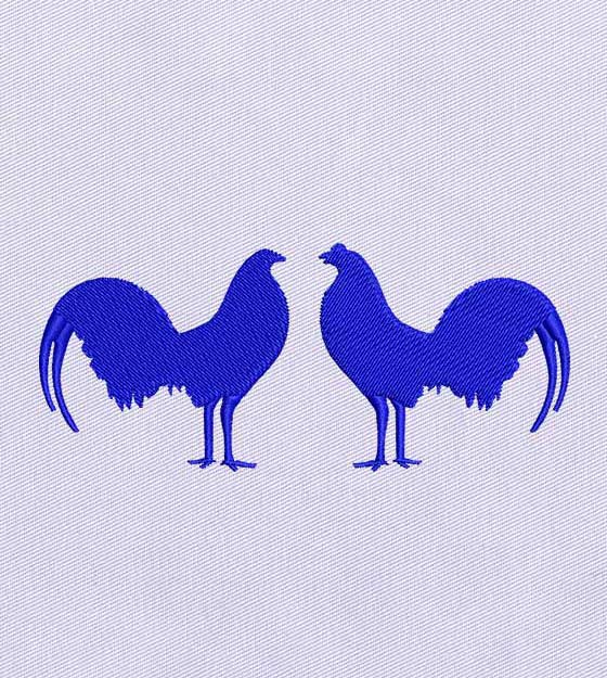 Cute Cockerel and Hen Couple Embroidery Design