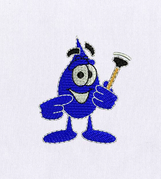 Cheeky Resourceful Water Droplet Embroidery Design