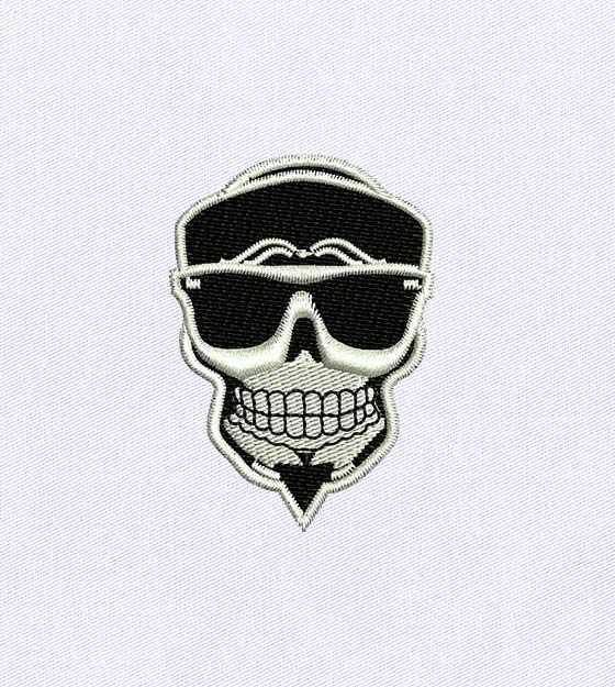 Cool and Swagger Infused Skull Embroidery Design