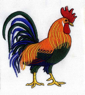 Colorful and Vibrant Rooster Embroidery Design