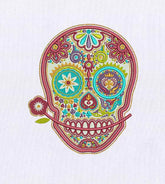 Wacky and Colorful Skull Digital Embroidery Design