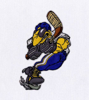 Ice Hockey Bug Player Embroidery Design