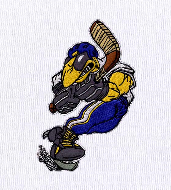 Ice Hockey Bug Player Embroidery Design