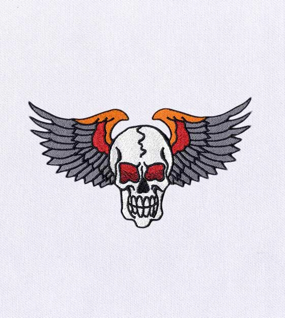 Wings and Skull Spirited Digital Embroidery Design