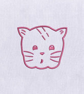 Cute Cat Face Embroidery Design