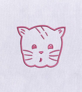 Cute Cat Face Embroidery Design