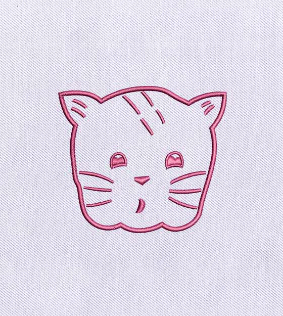 Cute Cat Face Embroidery Design