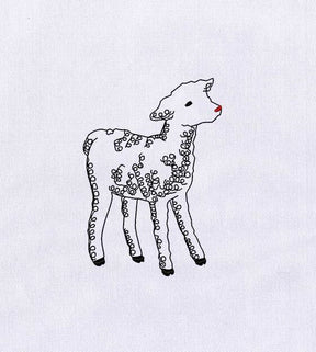 Charming Kid Goat Embroidery Design