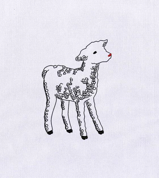 Charming Kid Goat Embroidery Design