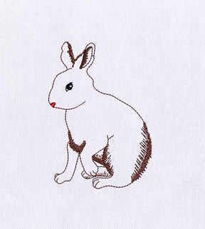 Cuddly and Fluffy White Rabbit Embroidery Design